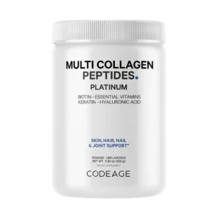 CodeAge Platinum Multi Collagen Peptides, Peptide de Colagen cu Biotina, Keratina si Acid Hialuronic 323g GNC
