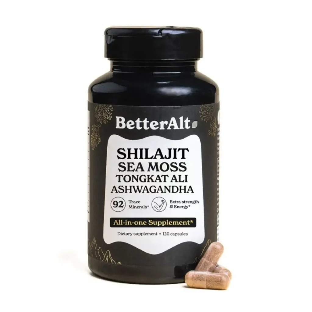 BETTER ALT Shilajit Sea Moss Formula de Shilajit cu Alge Marine, Ashwagandha si Tongkat Ali 120 cps GNC