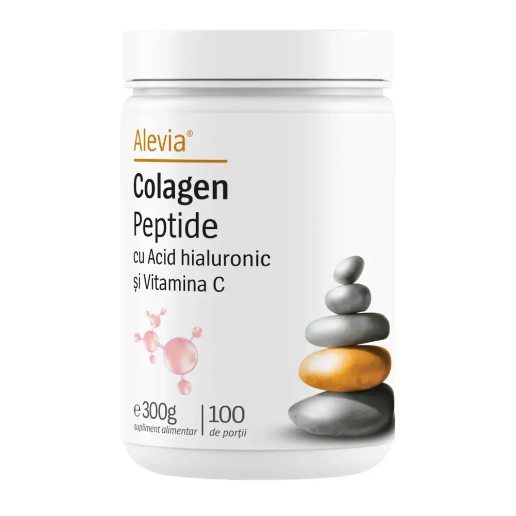 Colagen Peptide cu acid hialuronic si vitamina C 300g Alevia