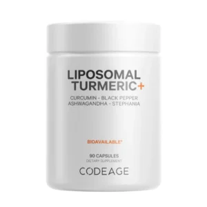 CodeAge Turmeric Lipozomal Fermentat + Piper negru, Curcumin si Ghimbir, 90 cps GNC