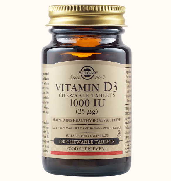 Vitamina D3 1000IU masticablia 100tb Solgar
