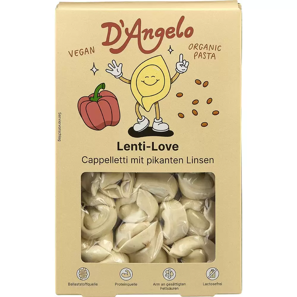 Cappelletti vegane picante cu linte bio 250g DAngelo