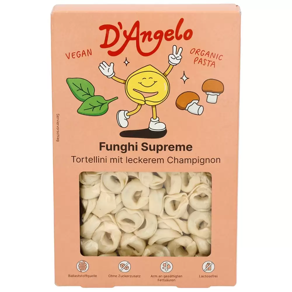 Tortellini cu umplutura de ciuperci bio 250g  DAngelo