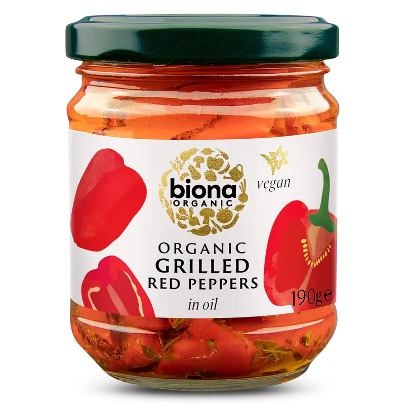 Ardei rosii la gratar in ulei bio 190g Biona