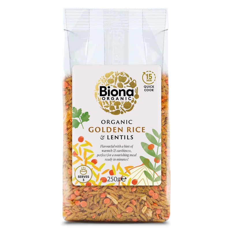 Orez auriu si linte bio 250g Biona