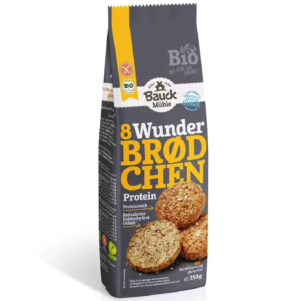 Mix de faina pentru chifle proteice fara gluten bio 350g Bauck Hof