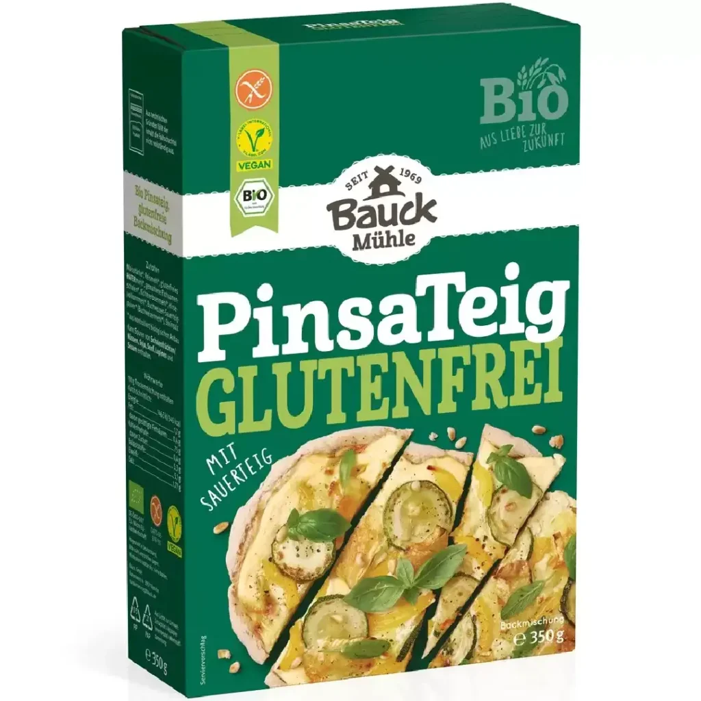 Mix pentru blat de pizza cu maia vegan fara gluten bio 350g Bauck Hof