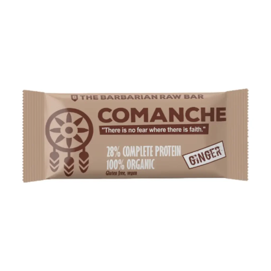 Baton Proteic The Barbarian Comanche raw bar cu ghimbir 50g Nomadi Foods