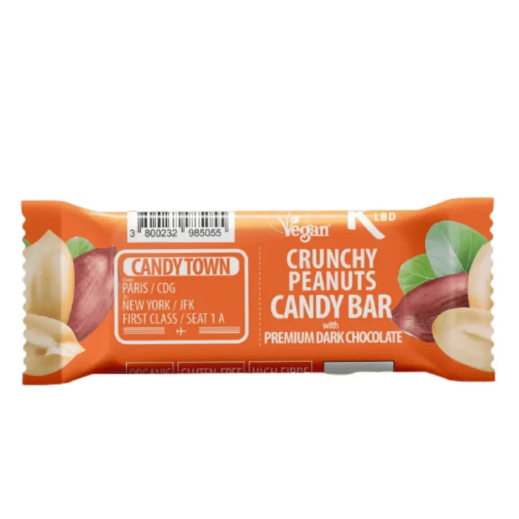 Baton cu arahide invelit in ciocolată Candy town 50g Nomadi Foods