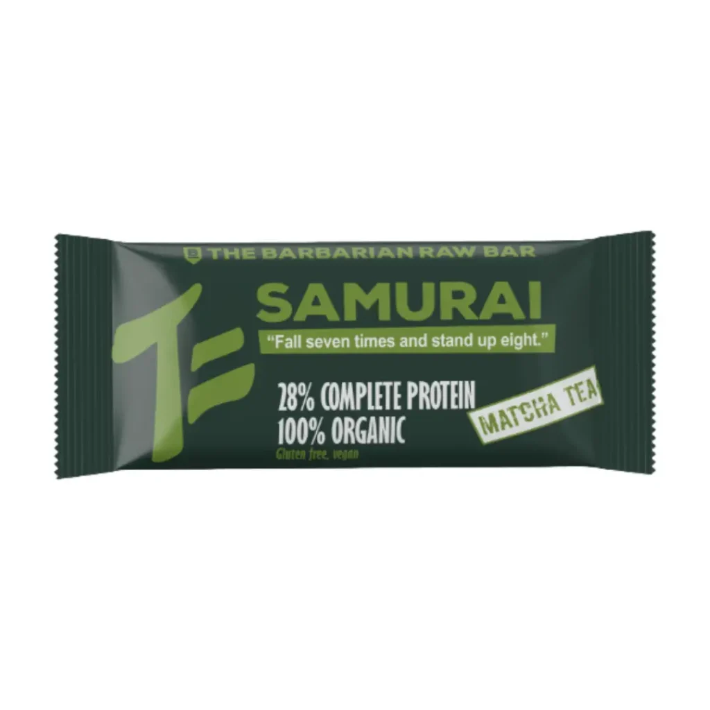Baton Proteic The Barbarian Samurai raw bar cu matcha 50g Nomadi Foods