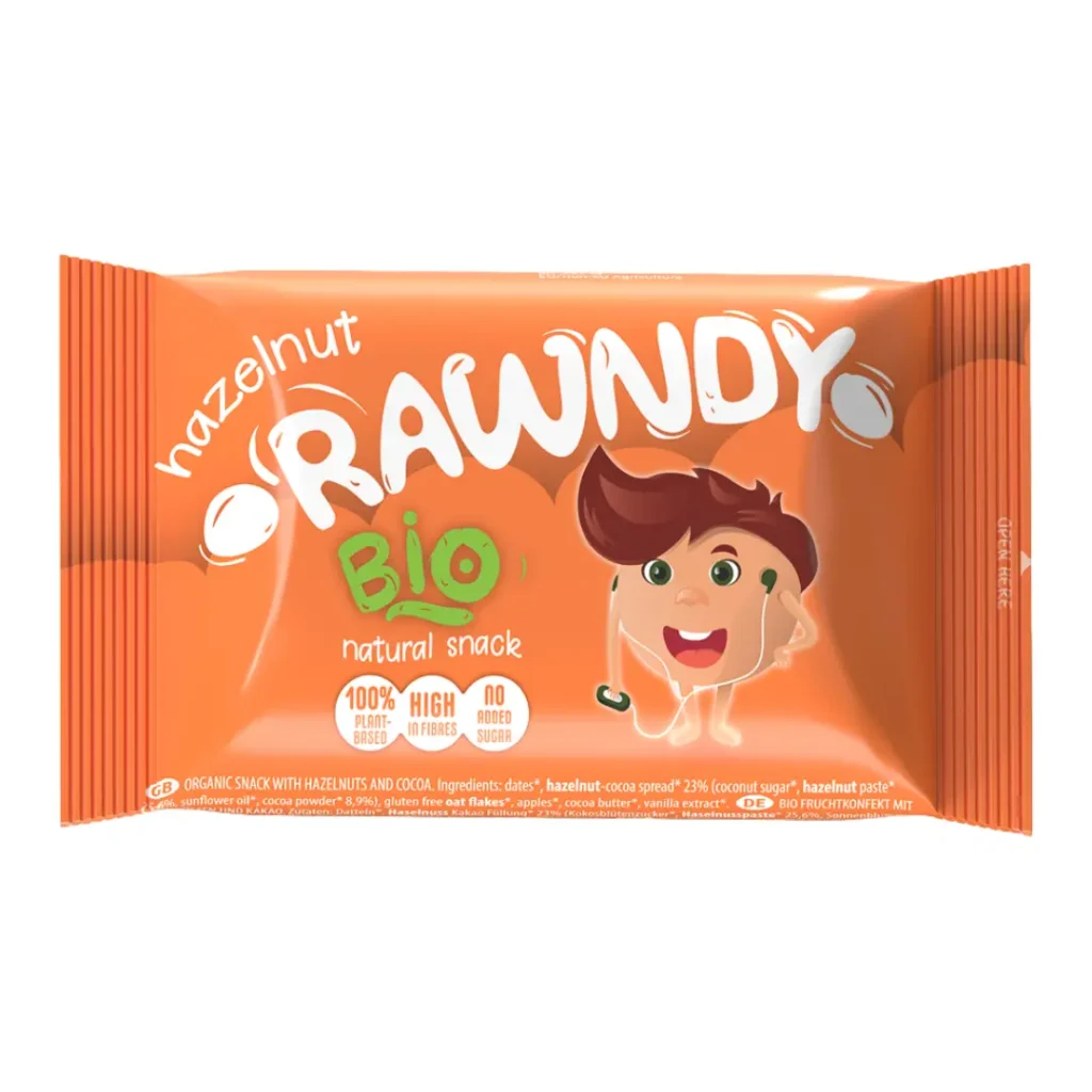 Gustari BIO Pentru Copii Rawndy cu alune 26g Nomadi Foods