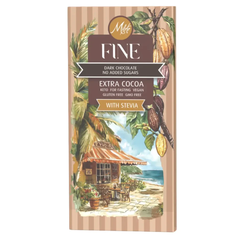 Milete Ciocolata Neagra cu stevia 70% cacao 80g Nomadi Foods