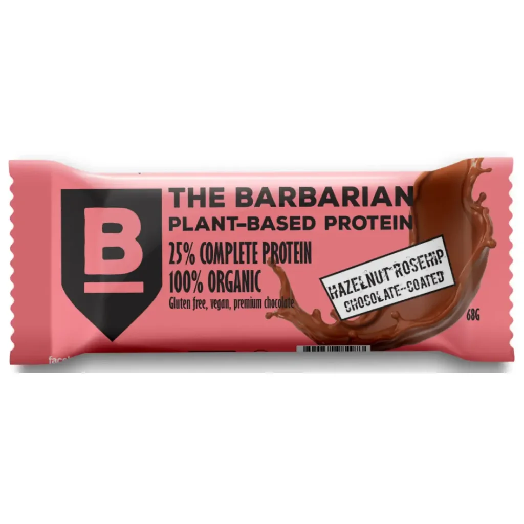 Baton Proteic The Barbarian cu alune de padure si macese 68g Nomadi Foods