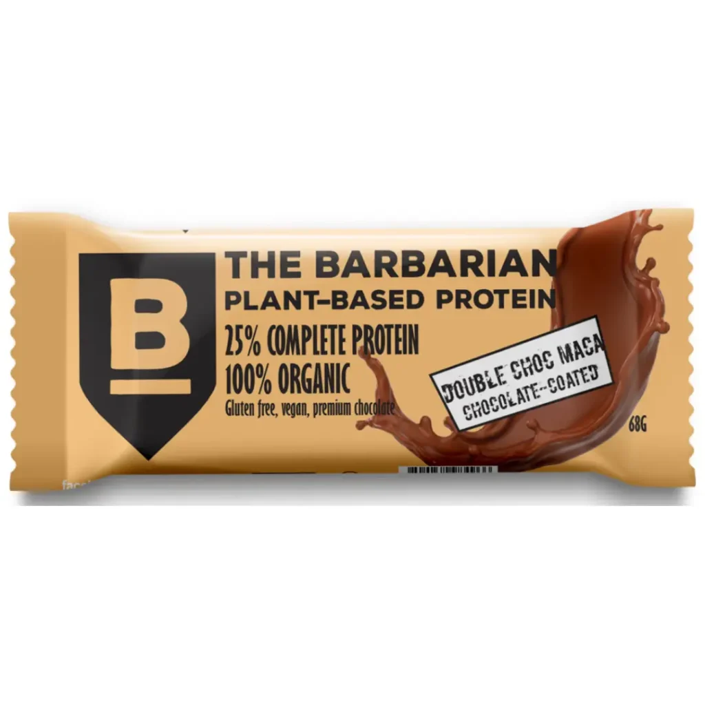 Baton Proteic The Barbarian cu ciocolata dubla si maca 68g Nomadi Foods