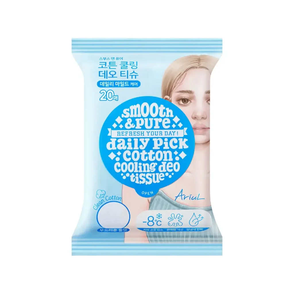 Șervețele deodorante Smooth & Pure Cotton Cooling Deo 20 buc Ariul
