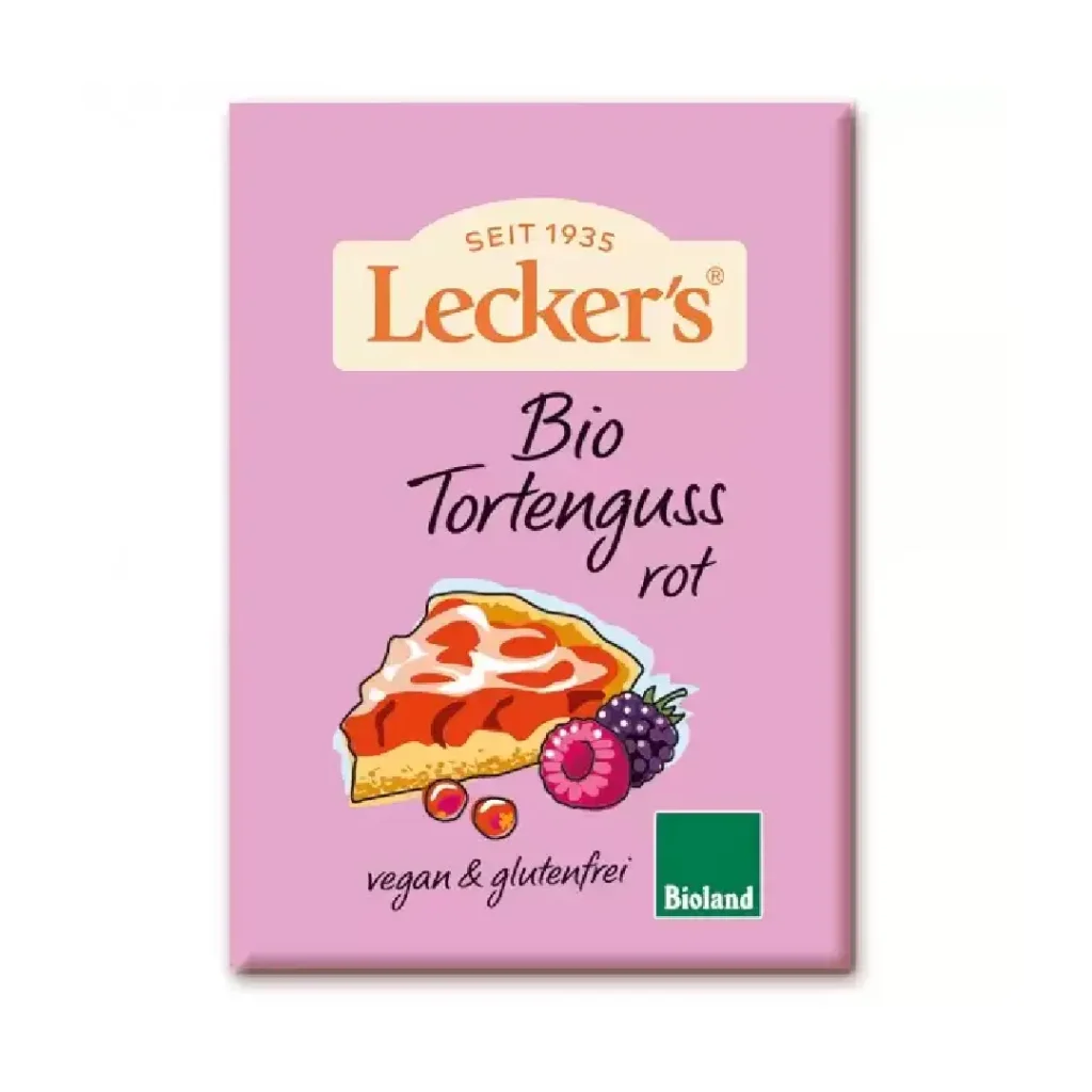 Gelatina vegana rosie BIO fara gluten 2x10g Leckers
