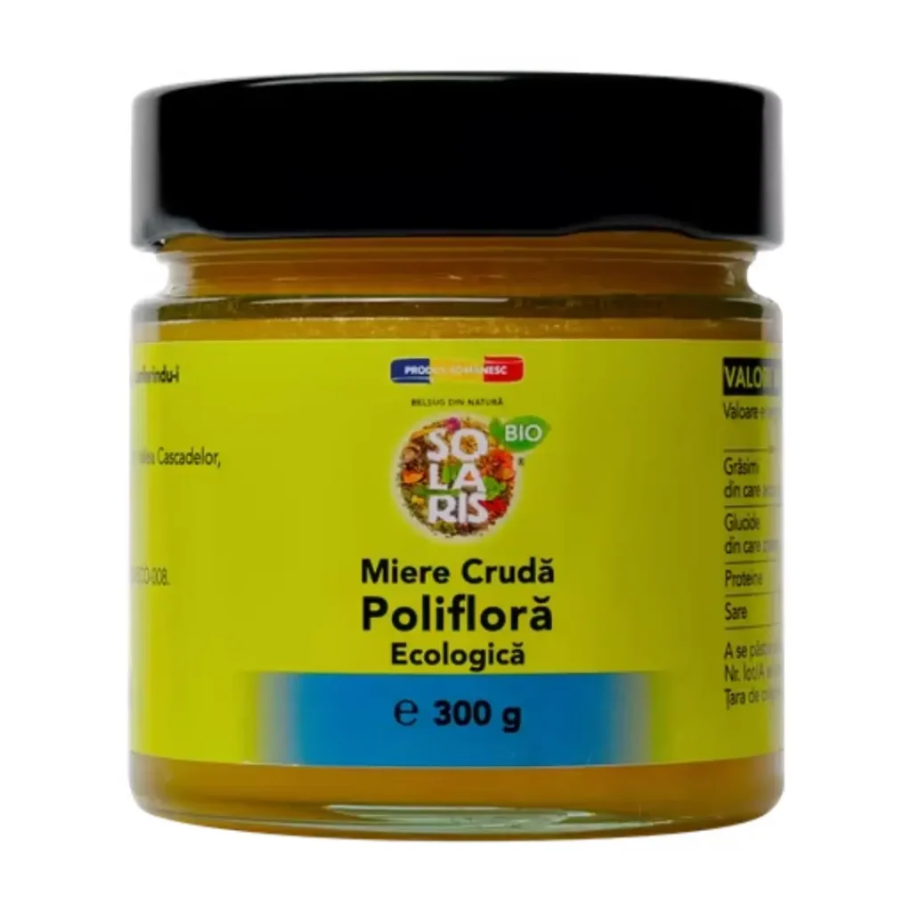 Miere cruda poliflora BIO 300g Solaris