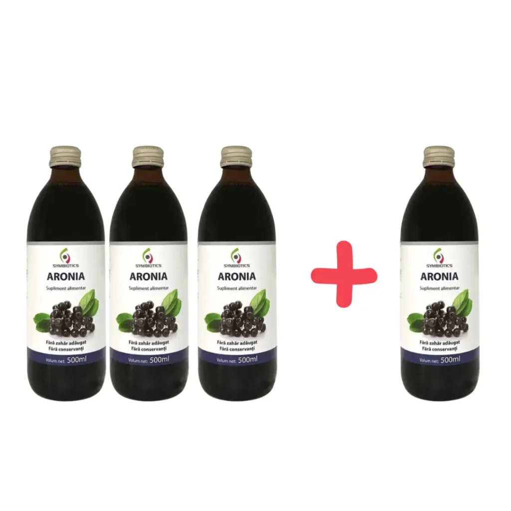 Pachet Suc de aronia 500 ml Symbiotics 3+1