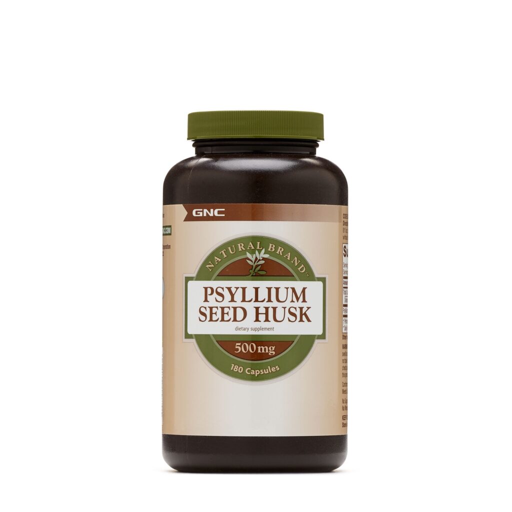 Gnc Natural Brand Psyllium Seed Husk 500 Mg, Seminte De Psyllium Decordicate, 180 Cps
