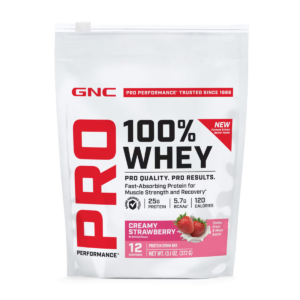 Gnc Pro Performance 100% Whey, Proteina Din Zer Cu Aroma De Capsuni, Testata Antidoping, 372g