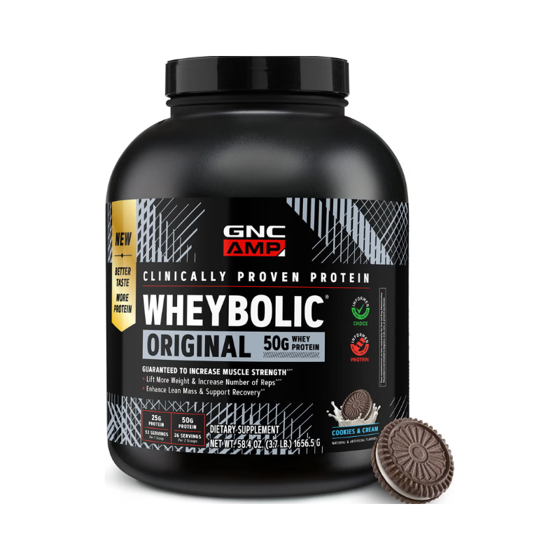 Amp New Wheybolic, Proteina Din Zer, Studiata Clinic, Cu Aroma De Biscuiti Cu Crema 1656,5 G GNC
