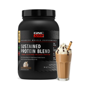 Amp Sustained Protein Blend, Amestec Proteic, Cu Aroma De Milkshake De Ciocolata 907.4 G GNC