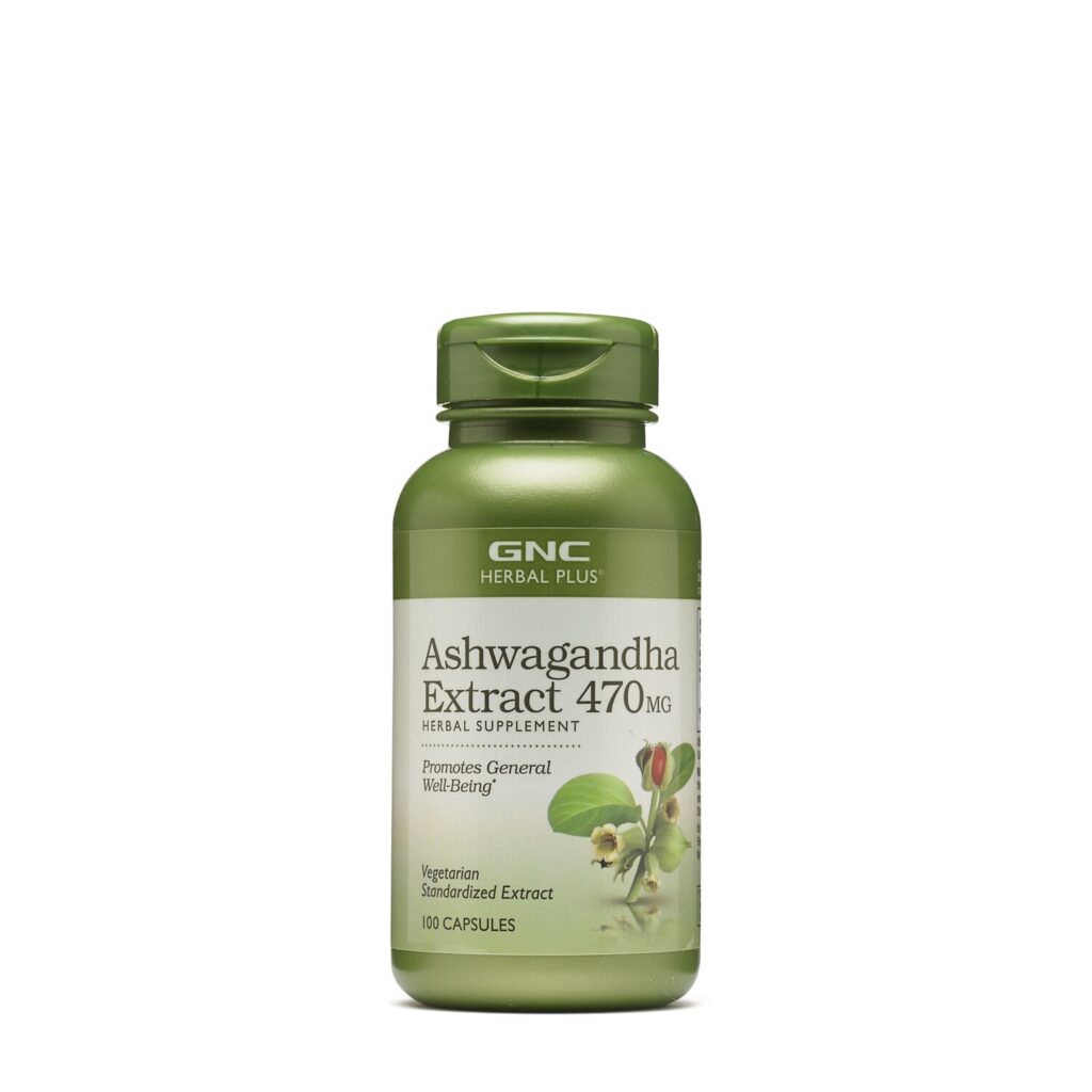 Gnc Herbal Plus Ashwagandha Extract 470 Mg, Adaptogen Natural Pentru Reducerea Stresului Si Sustinerea Echilibrului Mental, 100 Cps
