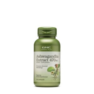 Gnc Herbal Plus Ashwagandha Extract 470 Mg, Adaptogen Natural Pentru Reducerea Stresului Si Sustinerea Echilibrului Mental, 100 Cps