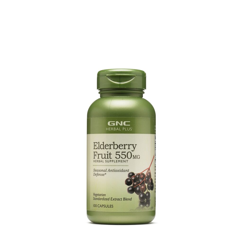 Gnc Herbal Plus Elderberry Fruit 550 Mg, Extract Standardizat Din Fructe De Soc, 100 Cps