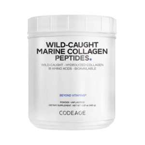 Codeage Wild-caught Marine Hydrolyzed Collagen Peptides Powder Type I And Iii, Colagen Marin Din Pesti Salbatici Tip I Si III 450 G GNC