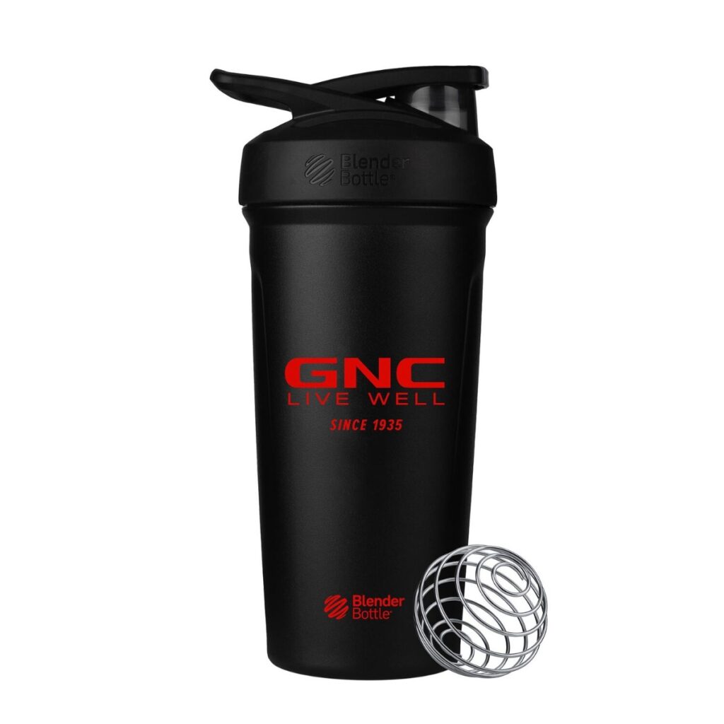 Gnc Blender Bottle Shaker Strada, Din Inox Negru, 700 Ml