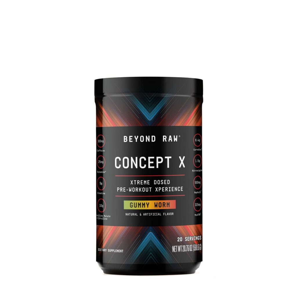 Beyond Raw Concept X Pre-workout, Formula Pre-workout Cu Aroma Gummy Worm, 588.6 G GNC