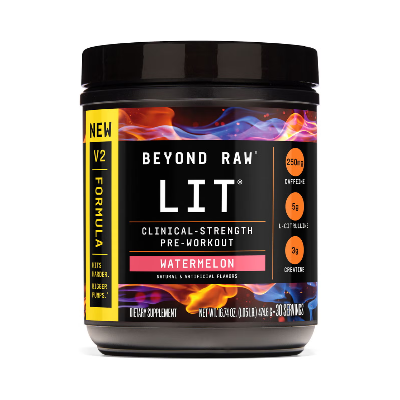 Beyond Raw Lit V2 Pre-workout With Watermelon Flavor, Pre-workout Cu Aroma De Pepene 474.6 G GNC