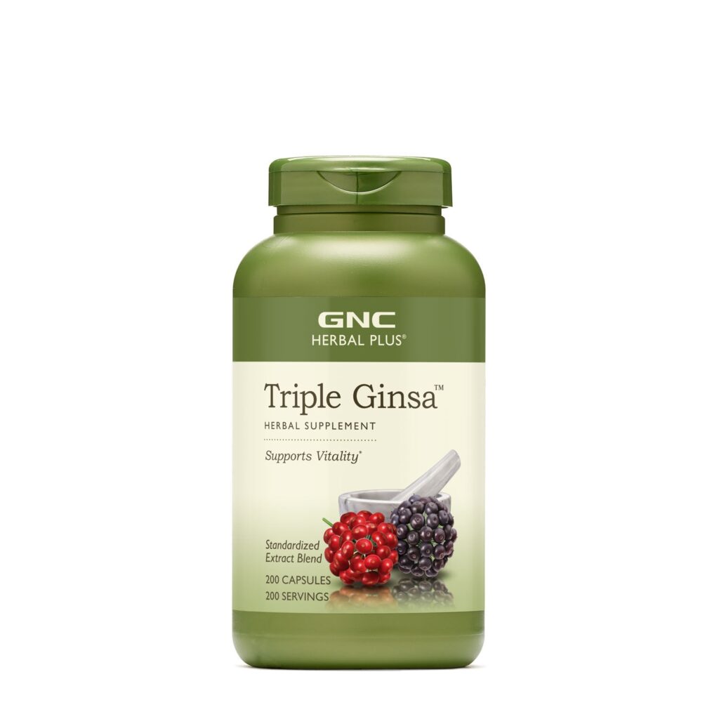 Herbal Plus Triple Ginsa, Extract Standardizat Din 3 Tipuri De Ginseng 200 cp GNC