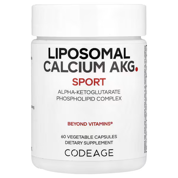 Codeage Liposomal Calcium Akg, Calciu Alfa-ketoglutarat Pentru Energie Celulara Si Longevitate, 60 Cps