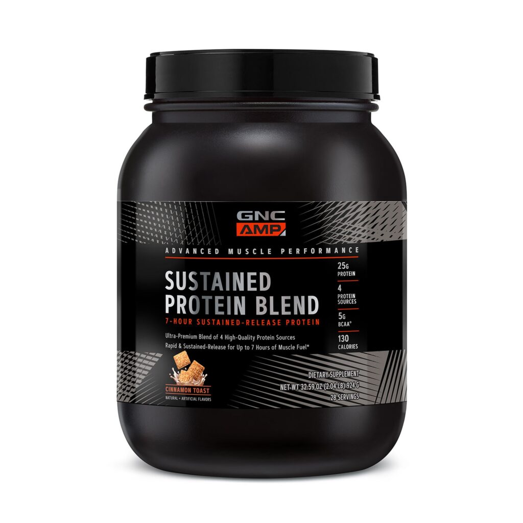 Amp Sustained Protein Blend Amestec Proteic Cu Aroma De Cereale Cu Scortisoara 924 G GNC