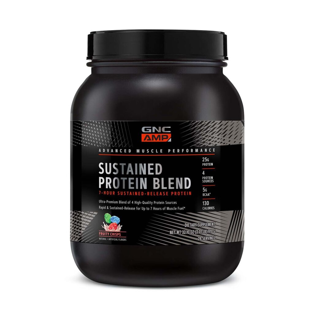 Amp Sustained Protein Blend Amestec Proteic Cu Aroma De Cereale Fructate 910 G GNC