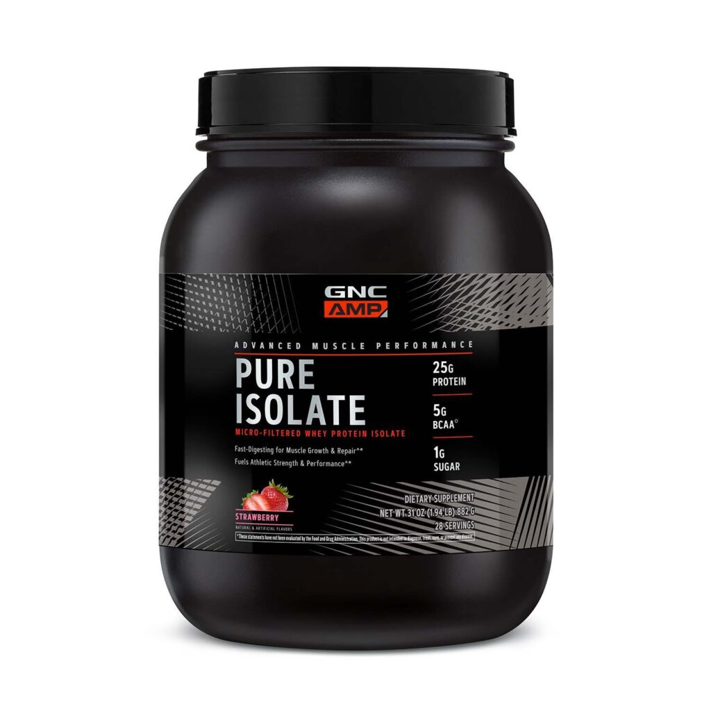 Amp Pure Isolate, Proteina Izolata Din Zer, Cu Aroma De Capsuni 882 G GNC