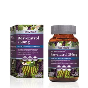Resvitale Resveratrol 250 Mg Cu Quercetina, Formula Avansata Triactiv Pentru Activarea Genei Longevitatii Cu Trans-resveratrol 120 cp GNC