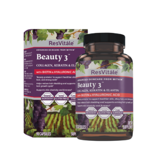 Resvitále Beauty 3, Formula Pentru Par, Piele Si Unghii Cu Colagen, Keratina Si Elastina 90 cp GNC
