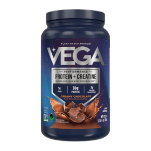 Vega Protein + Creatine Chocolate Flavor, Proteina Vegetala + Creatina Cu Aroma De Ciocolata 1002g GNC
