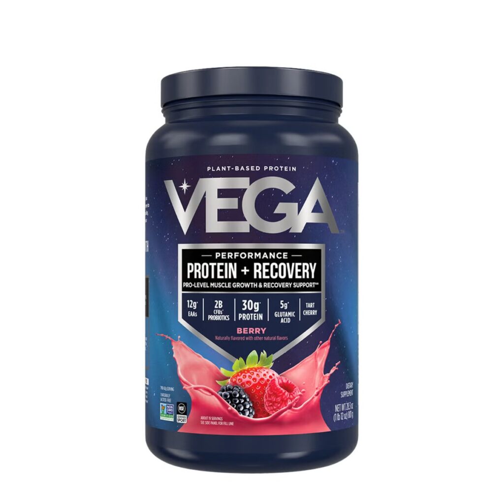 Vega Performance Protein + Recovery, Proteina Vegetala, Cu Aroma De Fructe De Padure 801 G GNC