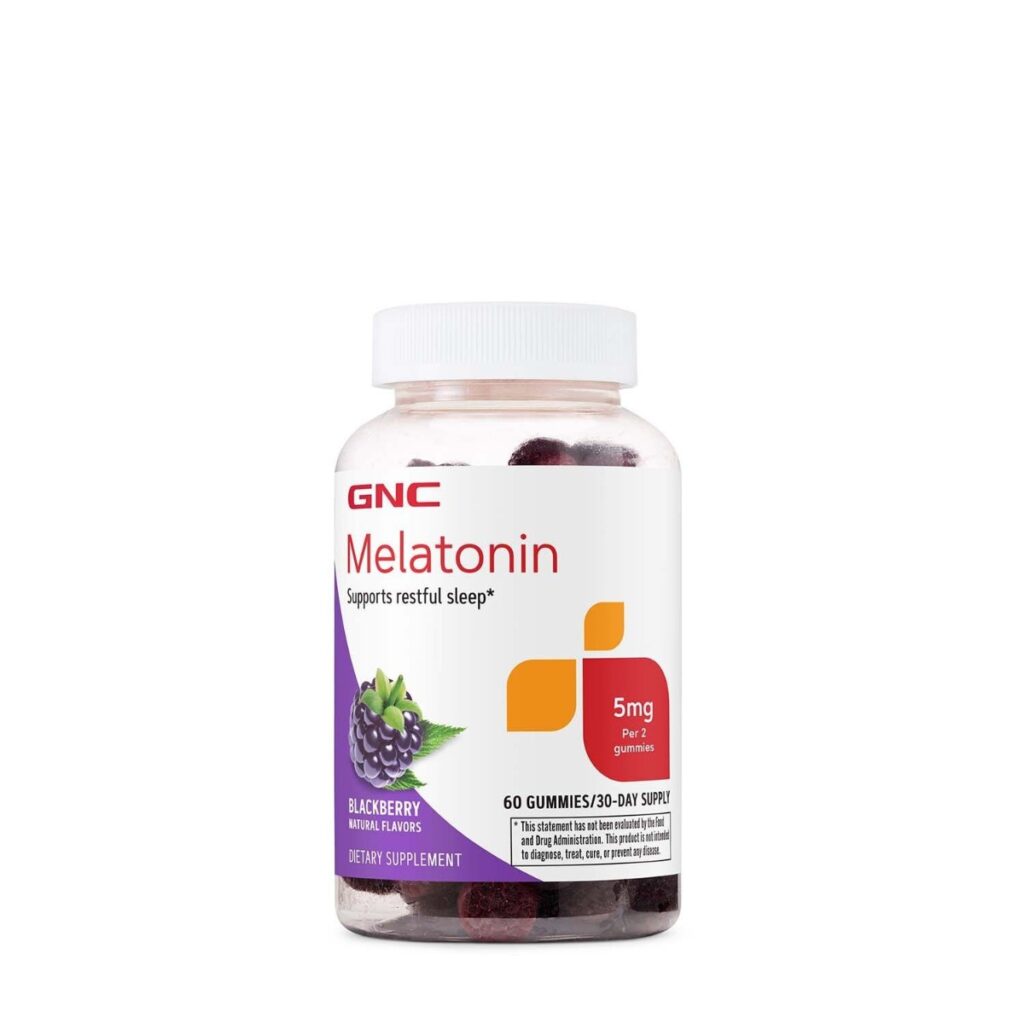 Melatonina 5 Mg Jeleuri Cu Aroma Naturala De Mure 60 Jeleuri GNC