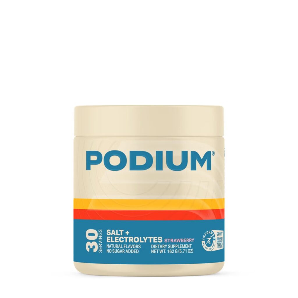 Podium Salt + Electrolytes, Supliment Electrolitic Pentru Sport Si Hidratare Intensa, Aroma Capsuni, 162 G
