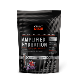 Gnc Amp Amplified Hydration, Electroliti Cu Aroma De Acai, Afine Si Rodie, 20 De Plicuri, 152 G