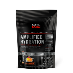 Gnc Amp Amplified Hydration, Electroliti Cu Aroma De Fructe Tropicale, 20 De Plicuri, 156 G