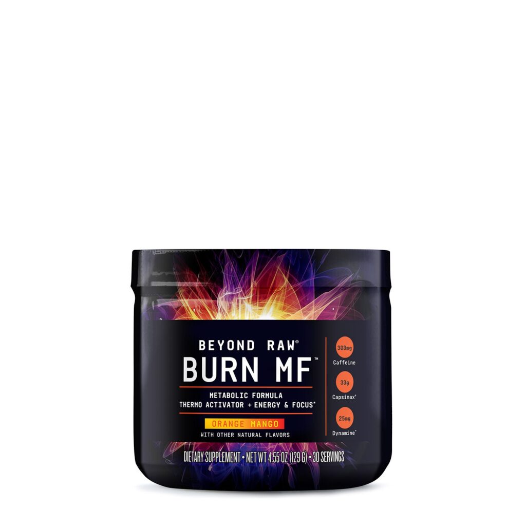 Beyond Raw Burn Mf, Termogenic Arzator De Grasimi Cu Aroma De Portocale Si Mango 129 G GNC