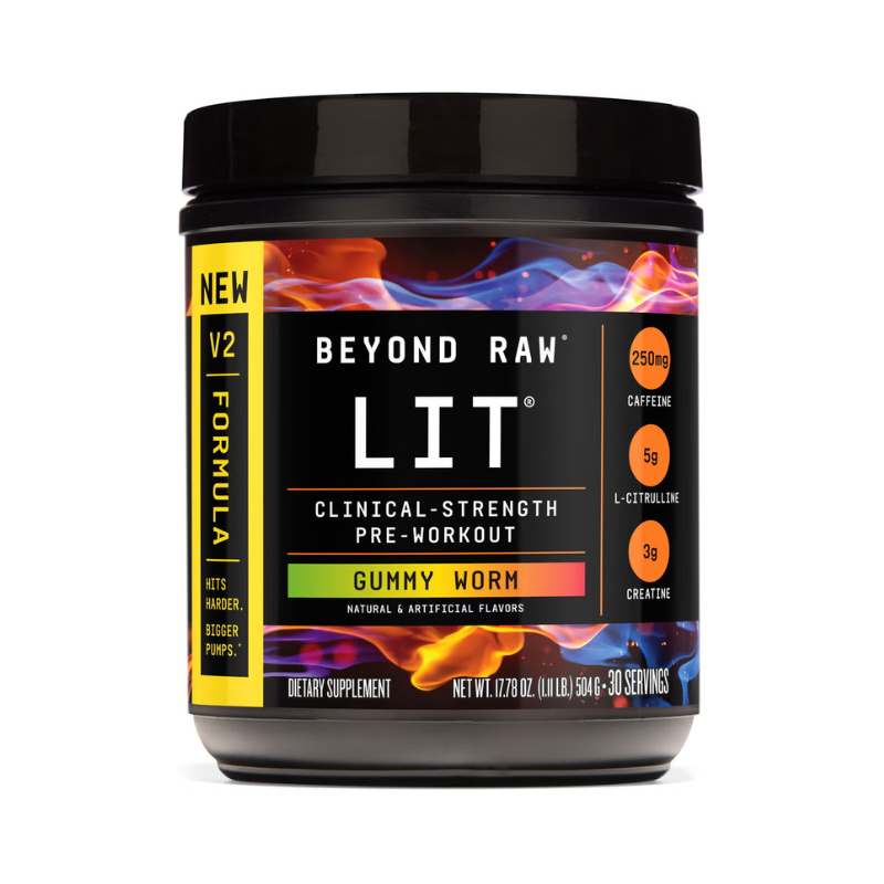 Beyond Raw Lit V2 Pre-workout With Gummy Worm Flavor, Pre-workout Cu Aroma De Jeleuri 504 G GNC