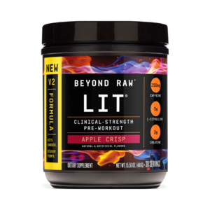 Beyond Raw Lit V2 Pre-workout With Crisp Apple Flavor, Pre-workout Cu Aroma De Mere 441 G GNC
