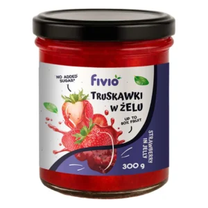 Capsuni in jeleu fara zahar 300g Fivio